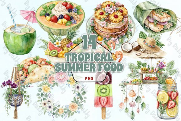 Download Tropical Summer Food Clipart PNG - Summer food Collection