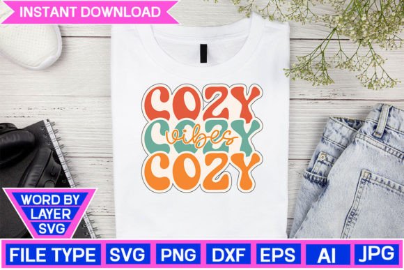 Download Cozy Vibes Retro Sticker Design - Cozy vibes Collection