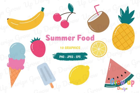 Download Tropical Fruits and Summer Food Clipart. - Summer food Collection