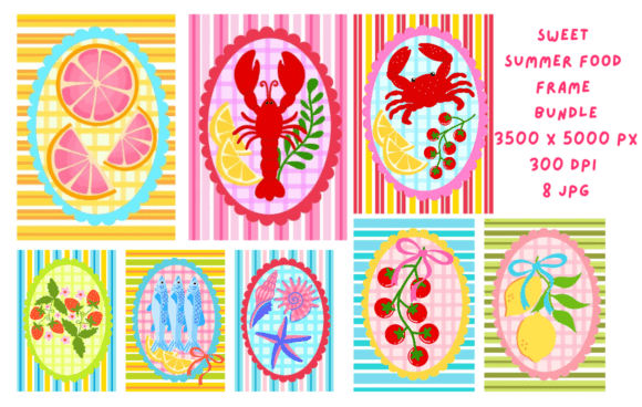 Download Sweet Picnic Summer Food Frame Bundle - Summer food Collection