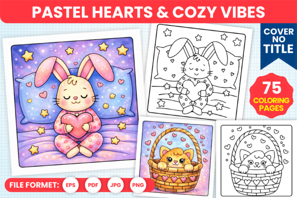 Download Pastel Hearts &amp; Cozy Vibes Coloring Page - Cozy vibes Collection