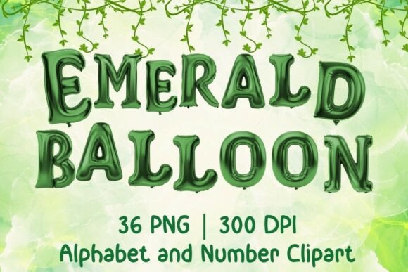 Download Emerald Balloon Letters and Numbers PNG - Premium Resources