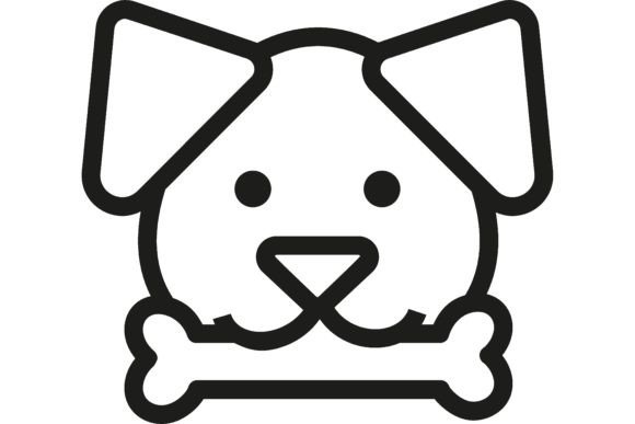 Download Dog with Bone Line Icon. Domestic Dog, P - Domestic Collection