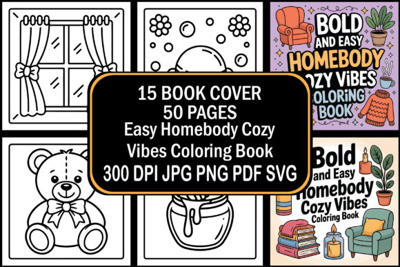 Download Easy Homebody Cozy Vibes Coloring Book - Cozy vibes Collection