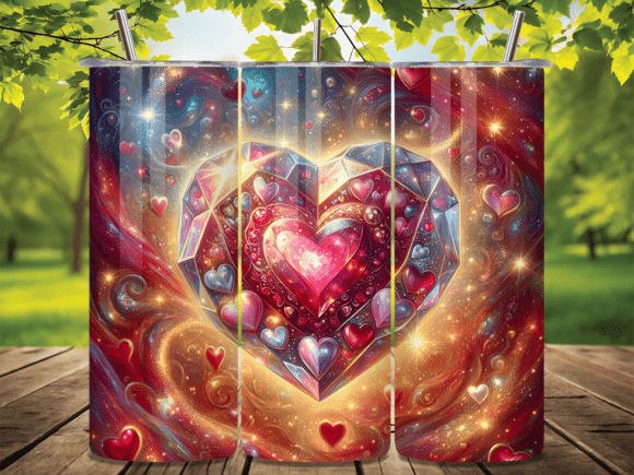 Download 3D Jewel Heart Galaxy Valentine Tumbler - Jewel heart Collection