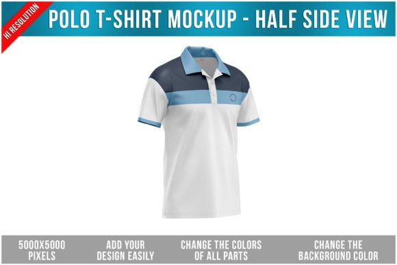 Download Polo T-Shirt Mockup - Half Side View - Premium Bundle