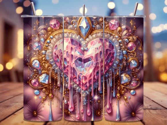 Download Jewel Heart 3D Inflated Tumbler Wrap - Jewel heart Collection