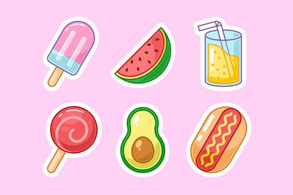 Download Cute Summer Food Sticker Collection - Summer food Collection