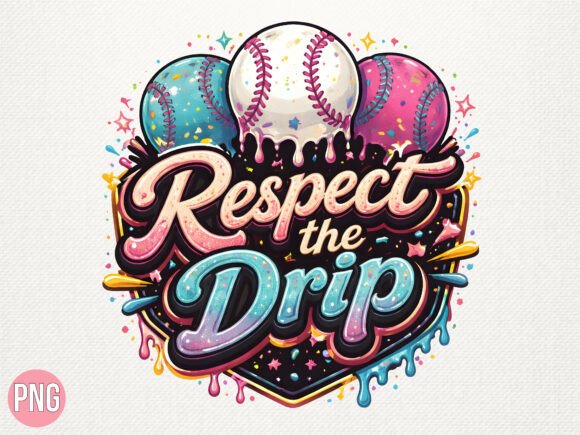Download Pastel Baseball Respect Drip PNG T-shirt - Pastel baseball Collection